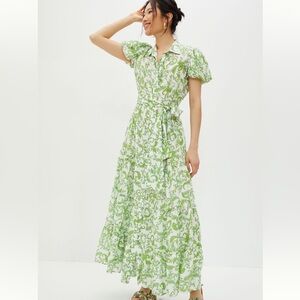 Misa Paisley Green shirt dress, size XS but fits like a size 2-4